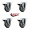 Service Caster 4'' Gray Poly Wheel Swivel Top Plate Caster Set Posi Brake, 4PK SCC-20S414-PPUB-PLB-4 - alternate 3